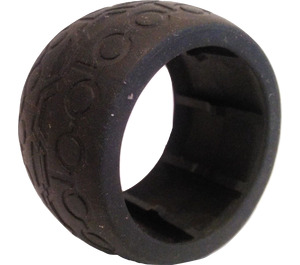 Duplo Black Tire with Circles / Trapezoids Pattern (31351)