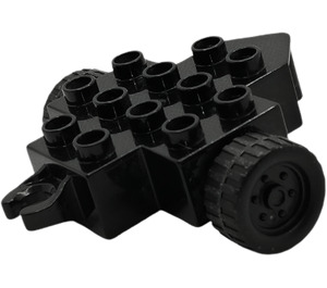 Duplo Noir Trailer Base 4 x 4 avec 2 roues et Hitches (52071)
