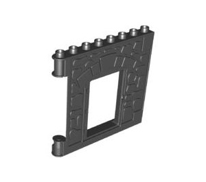 Duplo Black Wall 1 x 8 x 6 Door+brick,right (51695)