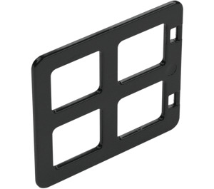 Duplo Black Window 4 x 3 with Bars with Same Sized Panes (90265)