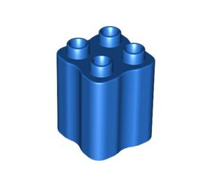 Duplo Blå Kloss 2 x 2 x 2 med Vågig Sidor (31061)