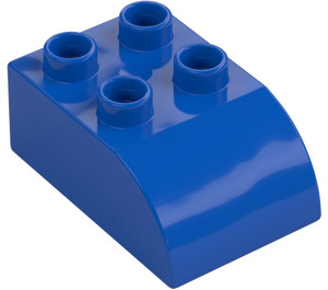 Duplo Blue Brick 2 x 3 with Curved Top (2302)