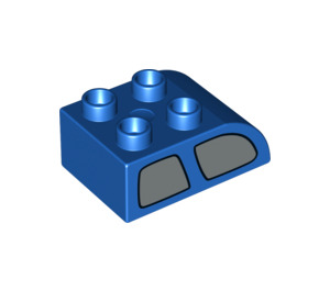 Дупло Син Тухла 2 x 3 с Извит връх с прозорец (2302 / 12623)