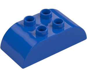 Duplo Blue Brick 2 x 4 with Curved Sides (98223)