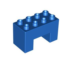 Duplo Blue Brick 2 x 4 x 2 with 2 x 2 Cutout on Bottom (6394)