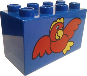 Duplo Blue Brick 2 x 4 x 2 with Flying Chicken (31111)