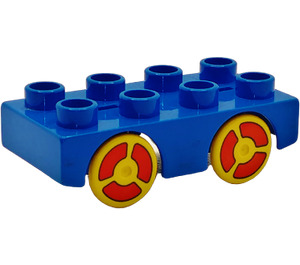 Duplo Blau Auto Basis 2 x 4 mit Patterned Räder (31202)