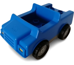 Duplo Blue Car with Dark Gray Base (2218)