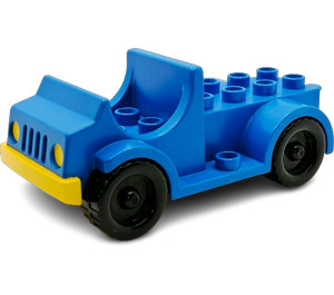 Duplo Blue Car with yellow base,  2 x 4 studs bed and running boards (4575)