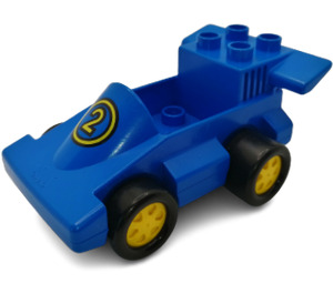 Duplo Blauw F1 Auto met "2" (74563)