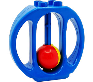 Duplo Blau Oval Rattle mit rot und Gelb Ball