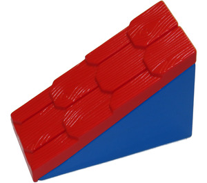 Duplo Blue Roofpiece Slope 33° 2 x 4 With Red Shingles