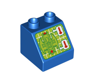 Duplo Niebieski Nachylenie 2 x 2 x 1.5 (45°) z Batwing I Shooting Controls (6474 / 17417)