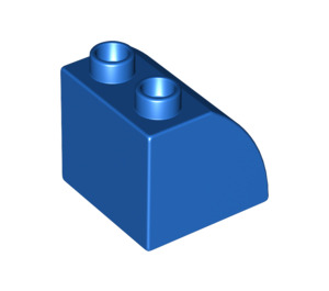 Duplo Blue Slope 45° 2 x 2 x 1.5 with Curved Side (11170)