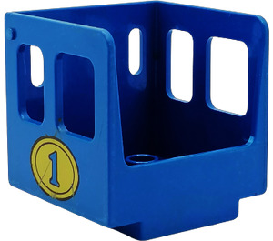 Duplo Blue Steam Engine Cabin with number '1' in yellow oval (Older, Larger) (4544)