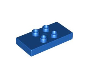 Duplo Blue Tile 2 x 4 x 0.33 with 4 Center Studs (Thick) (6413)