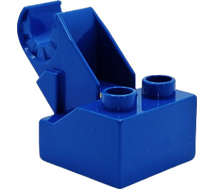 Duplo Blue Toolo Brick 2 x 2 with Angled Bracket