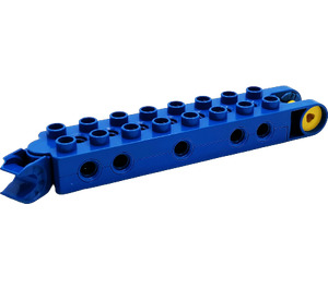 Duplo Blue Toolo Brick 2 x 8 plus Forks and Screw at one End and Swivelling Clip at the Other