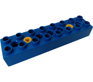 Duplo Blue Toolo Brick 2 x 8 with Screws at Hole 2 and 6 (31036)