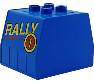 Duplo Blue Train Container with Rally Pattern (83972)