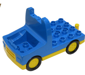 Duplo Azul Truck con 4 x 4 Flatbed Placa (75947)