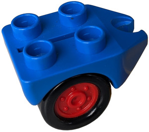 Duplo Blue Wheel Assembly with 4 Studs and Hitch