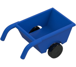 Duplo Blå Wheelbarrow med Svart Hjul (74661 / 88205)