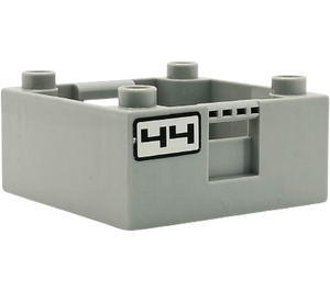 Duplo Box with Handle 4 x 4 x 1.5 with '44' sticker on two sides (18016)