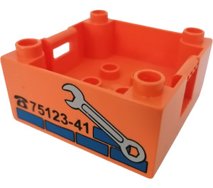 Duplo Box with Handle 4 x 4 x 1.5 with Wrench and Repair Phone Number (47423)