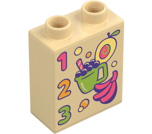 Duplo Palikka 1 x 2 x 2 jossa "1 2 3" ja Fruits (4066)