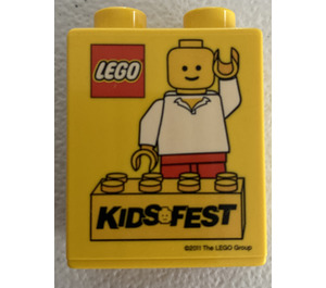 Duplo Brick 1 x 2 x 2 with 2011 Kids Fest Brick without Bottom Tube (4066)