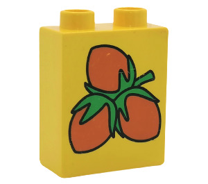 Duplo Brique 1 x 2 x 2 avec 3 Hazelnuts sans tube à l'intérieur (4066)