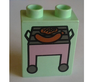 Duplo Brick 1 x 2 x 2 with BBQ Grill without Bottom Tube (4066 / 42657)