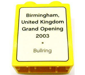 Duplo Brick 1 x 2 x 2 with Birmingham, United Kingdom Grand Opening 2003, Bullring Pattern without Bottom Tube (4066)