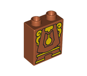 Duplo Brick 1 x 2 x 2 with Cogsworth Clock Body with Bottom Tube (15847 / 84470)