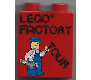 Duplo Steen 1 x 2 x 2 met Factory Tour 2005 zonder buis aan de onderzijde (4066)