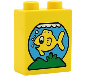 Duplo Klods 1 x 2 x 2 med Fisk Bowl uden bundrør (4066)