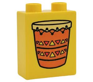 Duplo Brick 1 x 2 x 2 with Indian Drum without Bottom Tube (4066)