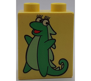 Duplo Brick 1 x 2 x 2 with Issa the Dragon without Bottom Tube (4066 / 49455)