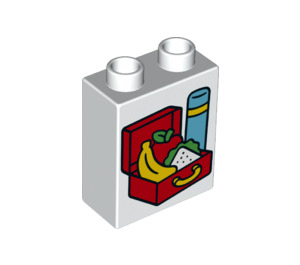 Duplo Brick 1 x 2 x 2 with Packed lunch with Bottom Tube (15847 / 26307)