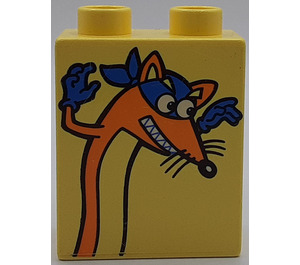 Duplo Brick 1 x 2 x 2 with Swiper the Fox without Bottom Tube (4066 / 49456)