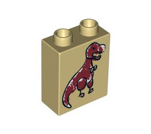 Duplo Brick 1 x 2 x 2 with T-Rex without Bottom Tube (4066 / 61642)