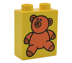 Duplo Klods 1 x 2 x 2 med Teddy Bjørn uden bundrør (4066 / 82075)