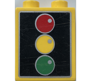 Duplo Brick 1 x 2 x 2 with Traffic Lights with Bottom Tube (15847)