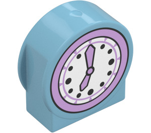 Duplo Brick 1 x 3 x 2 with Round Top with Clock Face Decoration with Cutout Sides (14222 / 65930)