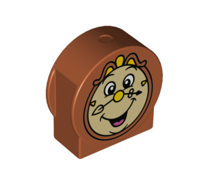 Duplo Palikka 1 x 3 x 2 jossa Pyöreä Yläosa jossa Cogsworth Clock Pää sivuleikkauksilla (14222 / 84458)