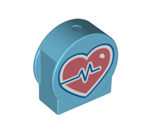 Duplo Backstein 1 x 3 x 2 mit Runden oben mit Herz und Heartbeat Symbol mit Ausschnittseiten (14222 / 81349)