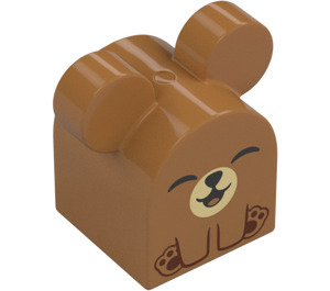 Duplo Brick 2 x 2 Curved with Ears and Teddy Bear (105424)