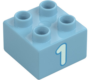 Duplo Klods 2 x 2 med "1" (3437 / 66025)