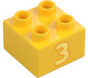 Duplo Klods 2 x 2 med "3" (3437 / 66027)